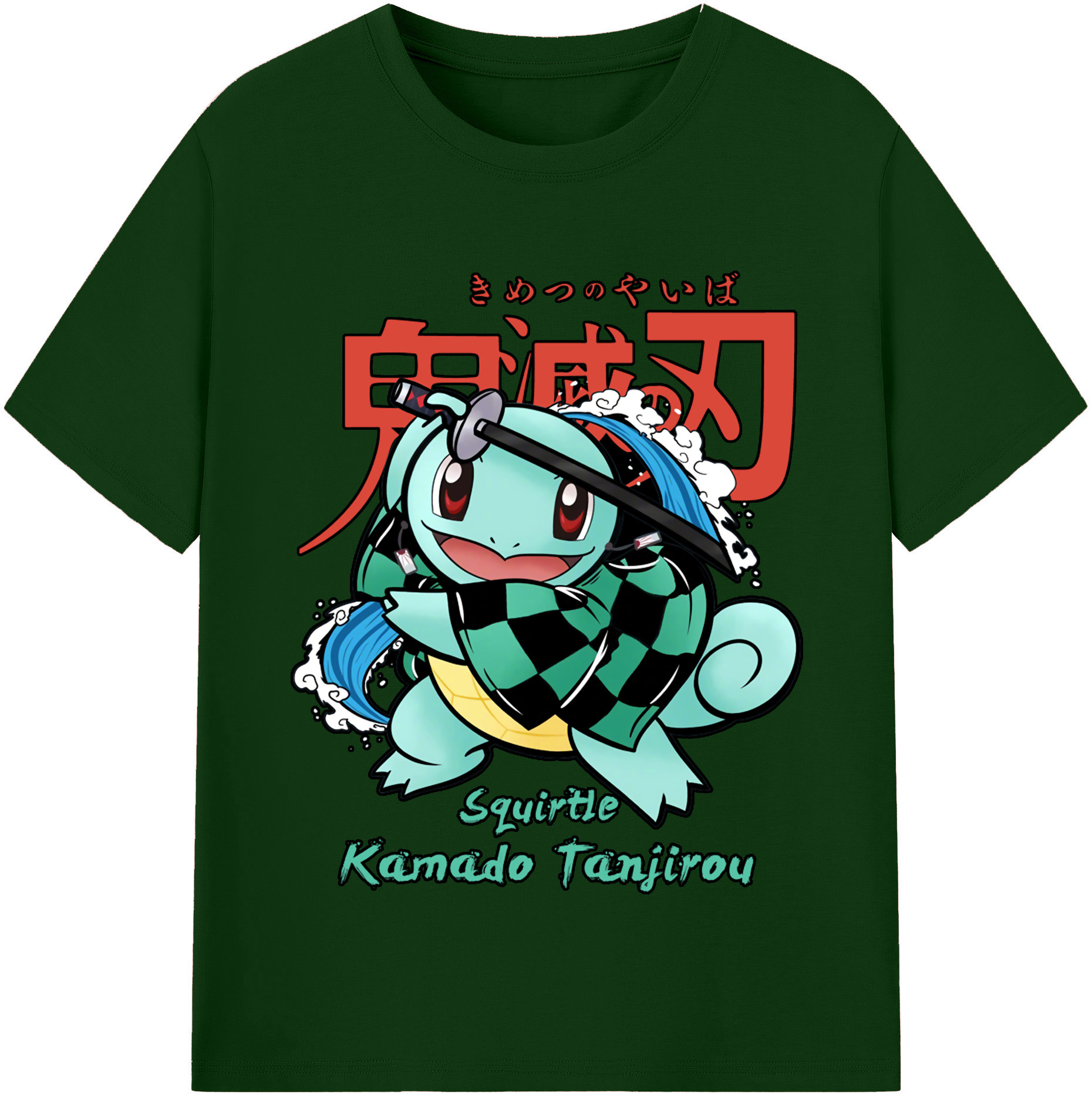 （画像用） 鬼滅の刃 竈門 炭治郎／かまど たんじろう Kamado Tanjirou 綿100％半袖Tシャツ（フロントプリント）